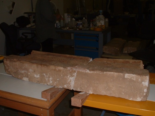 Conserving a limestone lintel piece from Sudan